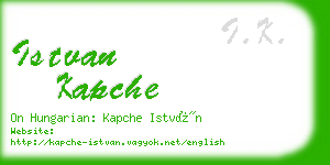 istvan kapche business card